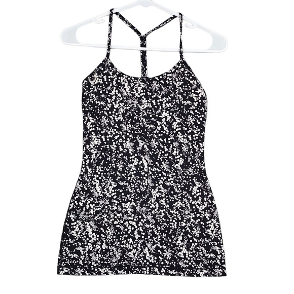 lululemon athletica Tops - Lululemon Power Pose Tank Light Support For A/B Cup Chirasu Black White Size 6